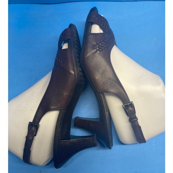 Trendsetter Brown Mary Jane Slip on Heels Sandals Women Sz 7 M - Picture 5 of 10